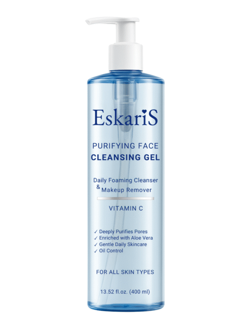 Eskaris Purifying Face Cleansing Gel – Vitamin C & Aloe Vera, Daily Foaming Cleanser & Makeup Remover, Soap-Free Face Wash, Oil Control, For All Skin Types, 13.52 oz (400 ml)