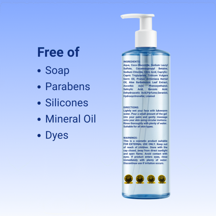 Eskaris Purifying Face Cleansing Gel – Vitamin C & Aloe Vera, Daily Foaming Cleanser & Makeup Remover, Soap-Free Face Wash, Oil Control, For All Skin Types, 13.52 oz (400 ml)
