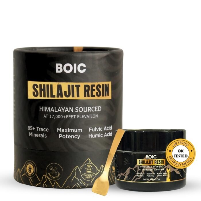 BOIC Pure Himalayan Shilajit Resin 50g | Organic Fulvic Acid & 85+ Trace Minerals | Energy, Vitality, Stamina & Muscle Support | Natural Supplement for Men & Women | 100 Servings