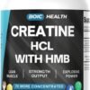 BOIC Creatine HCL + HMB Capsules | 410mg HMB per Serving & 1250mg Creatine Hydrochloride | Performance Formula & Ultra-Pure Strength | No Bloating, Highly Soluble – 120 Capsules