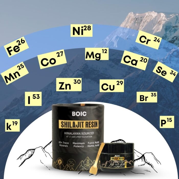 BOIC Pure Himalayan Shilajit Resin 50g | Organic Fulvic Acid & 85+ Trace Minerals | Energy, Vitality, Stamina & Muscle Support | Natural Supplement for Men & Women | 100 Servings