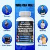 BOIC Sea Moss Capsules – Wildcrafted Irish Sea Moss with Black Seed Oil, Ashwagandha, Bladderwrack, Burdock Root, Turmeric & Elderberry – 15-in-1 Superfood Blend – 90 Capsules