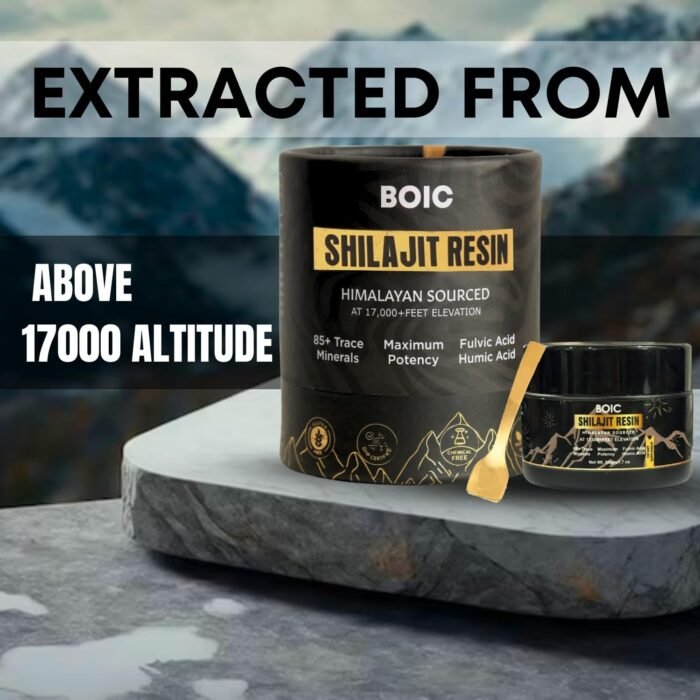BOIC Pure Himalayan Shilajit Resin 50g | Organic Fulvic Acid & 85+ Trace Minerals | Energy, Vitality, Stamina & Muscle Support | Natural Supplement for Men & Women | 100 Servings